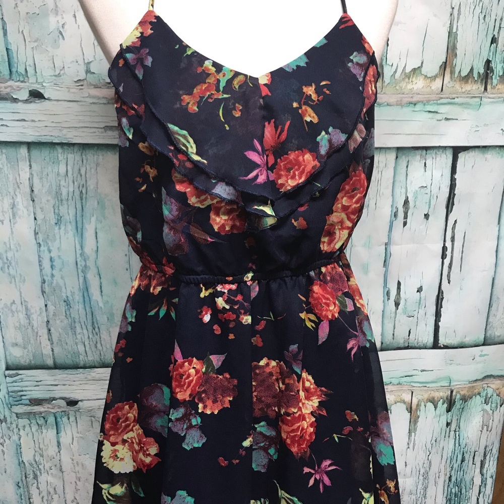 Navy Floral Sun Dress